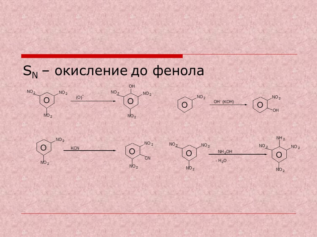 SN – окисление до фенола